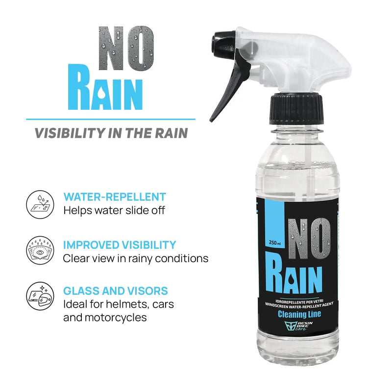 ResinBikeCare No Rain - Trattamento Idrorepellente per Vetri, Visiere e Parabrezza - Resin Bike Care