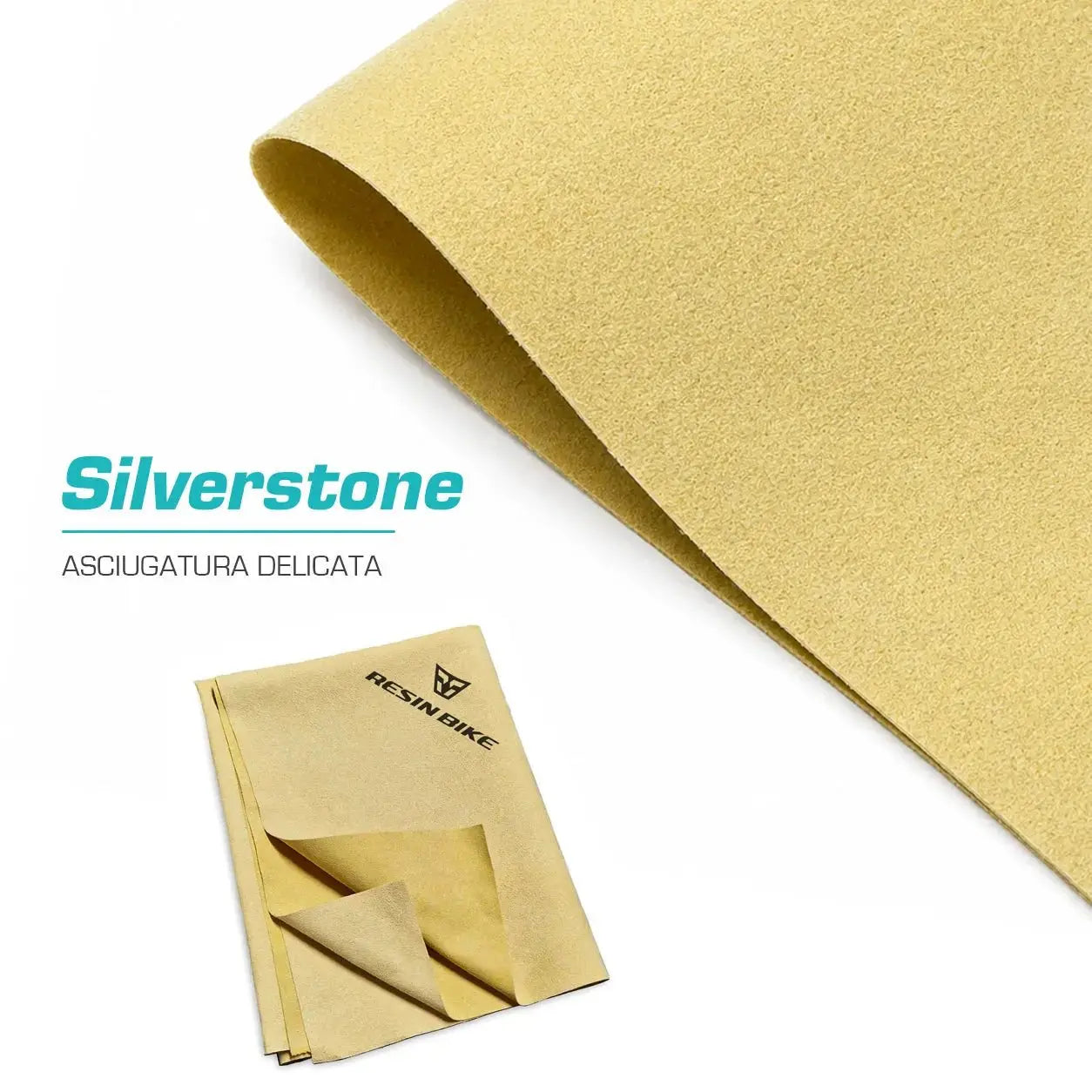 ResinBikeCare Silverstone – Mikrofasertuch aus Wildleder für empfindliche Oberflächen – Resin Bike Care