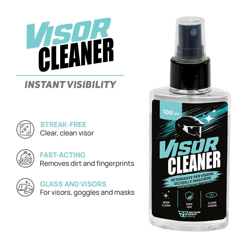 ResinBikeCare Visor Cleaner - Spray Detergente per Visiere, Caschi e Occhiali - Resin Bike Care