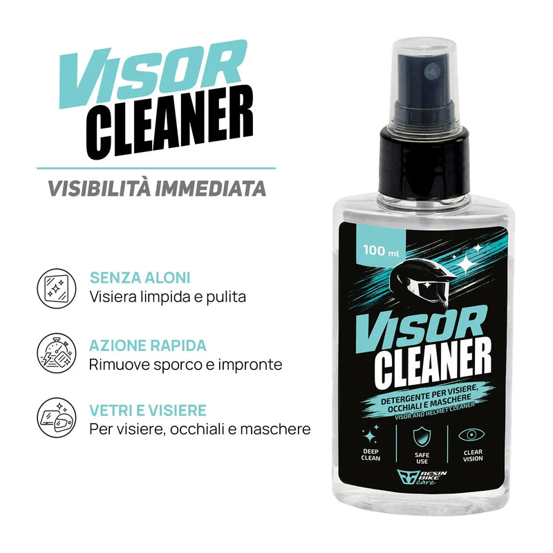 ResinBikeCare Visor Cleaner - Spray Detergente per Visiere, Caschi e Occhiali - Resin Bike Care