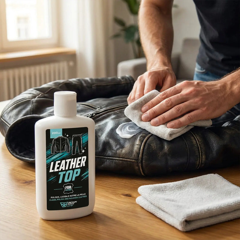 ResinBikeCare Leather Top - Detergente Nutriente per Pelle, Giacche, Tute e Stivali Moto - Resin Bike Care