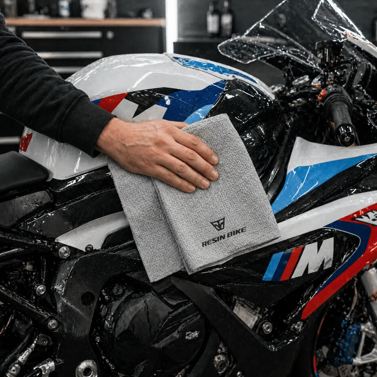 ResinBikeCare Phillip Island - Panno Microfibra Super Assorbente per Asciugatura Auto e Moto - Resin Bike Care