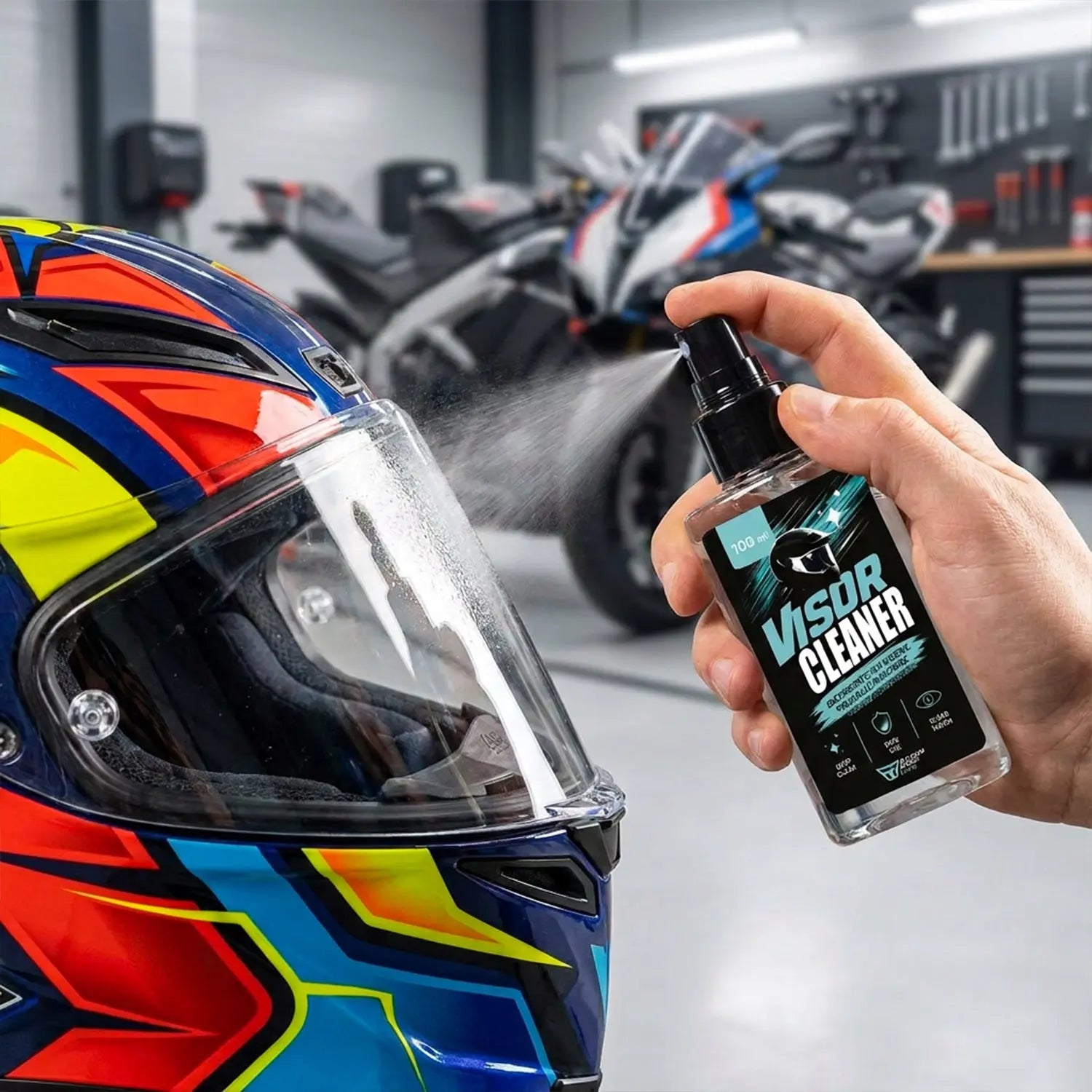 ResinBikeCare Visor Cleaner - Spray Detergente per Visiere, Caschi e Occhiali - Resin Bike Care