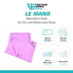 ResinBikeCare Le Mans - Panno Microfibra per Vetri e Cristalli Auto Moto - Resin Bike Care
