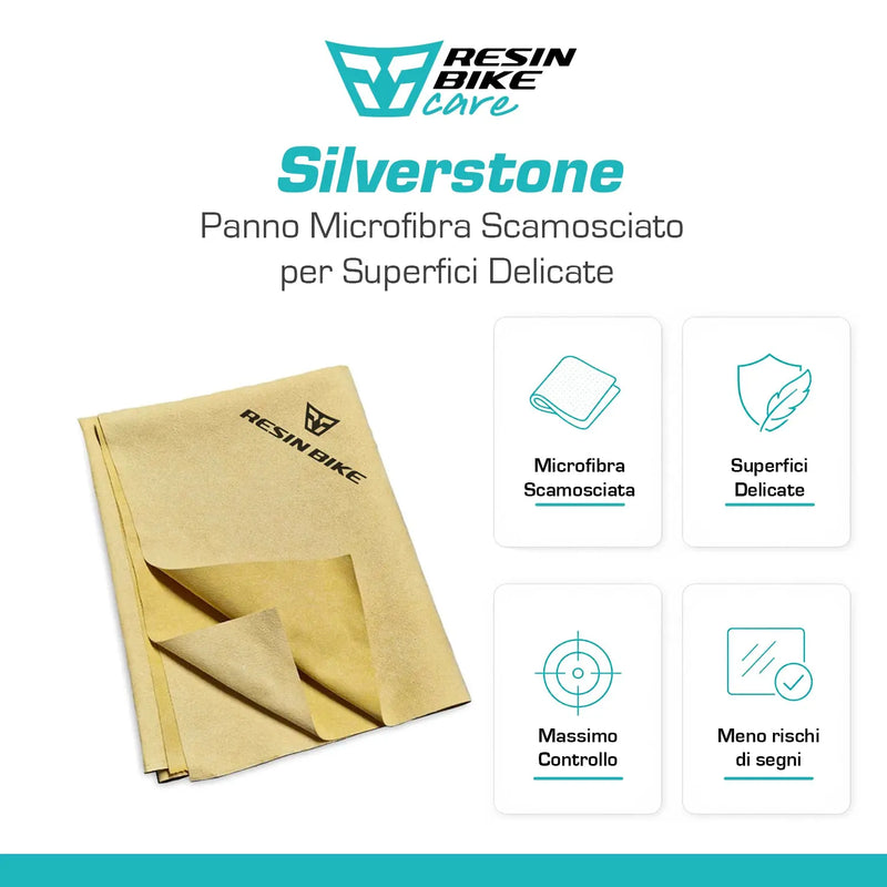 ResinBikeCare Silverstone – Mikrofasertuch aus Wildleder für empfindliche Oberflächen – Resin Bike Care