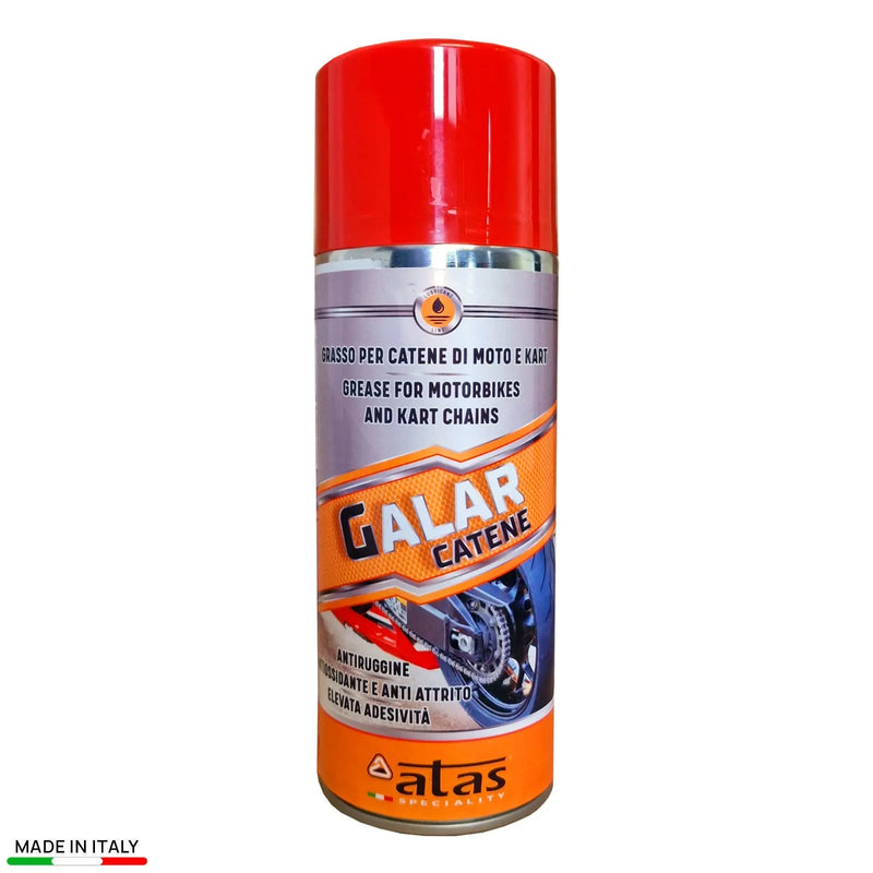 Grasso Spray per Catene Moto e Kart GALAR - Alta Adesività e Antiruggine 400ml - Resin Bike Care